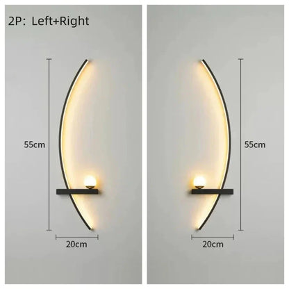 Modern LED Wall Lamp – Minimalist Art Design for Bedroom, Living Room, and Bathroom, Gold/Black